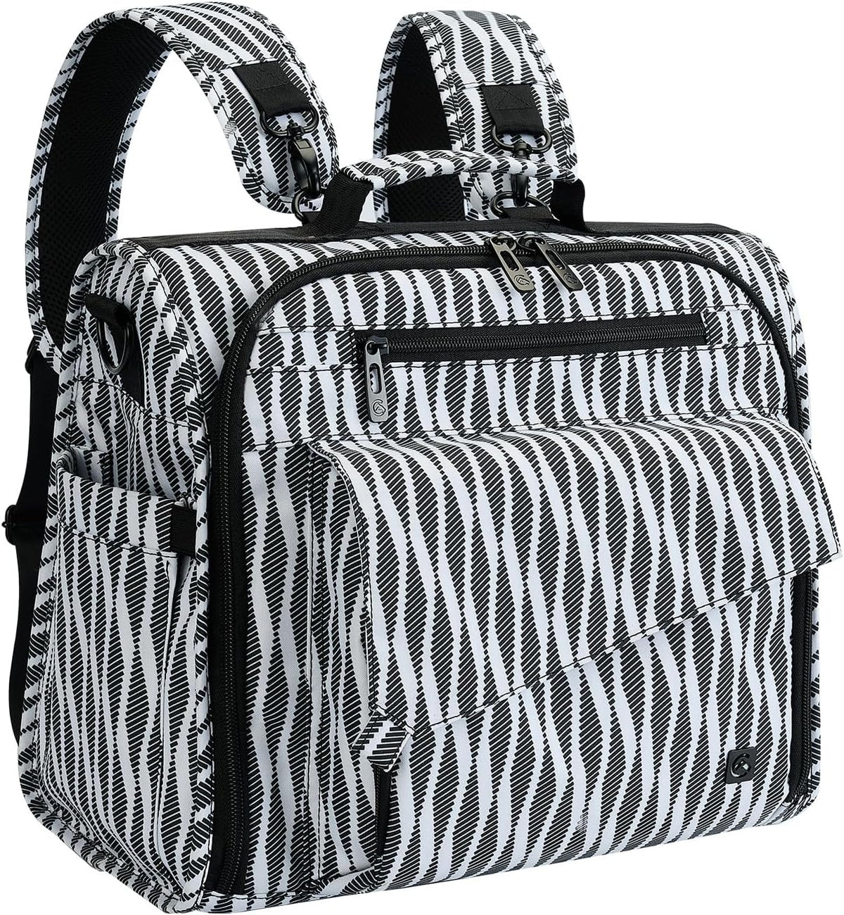 ALLCAMP Diaper Backpack, Waterproof Large Capacity Baby Bag, Multi-Function Nappy Bag with Stroller Hooks, Convertible Tote