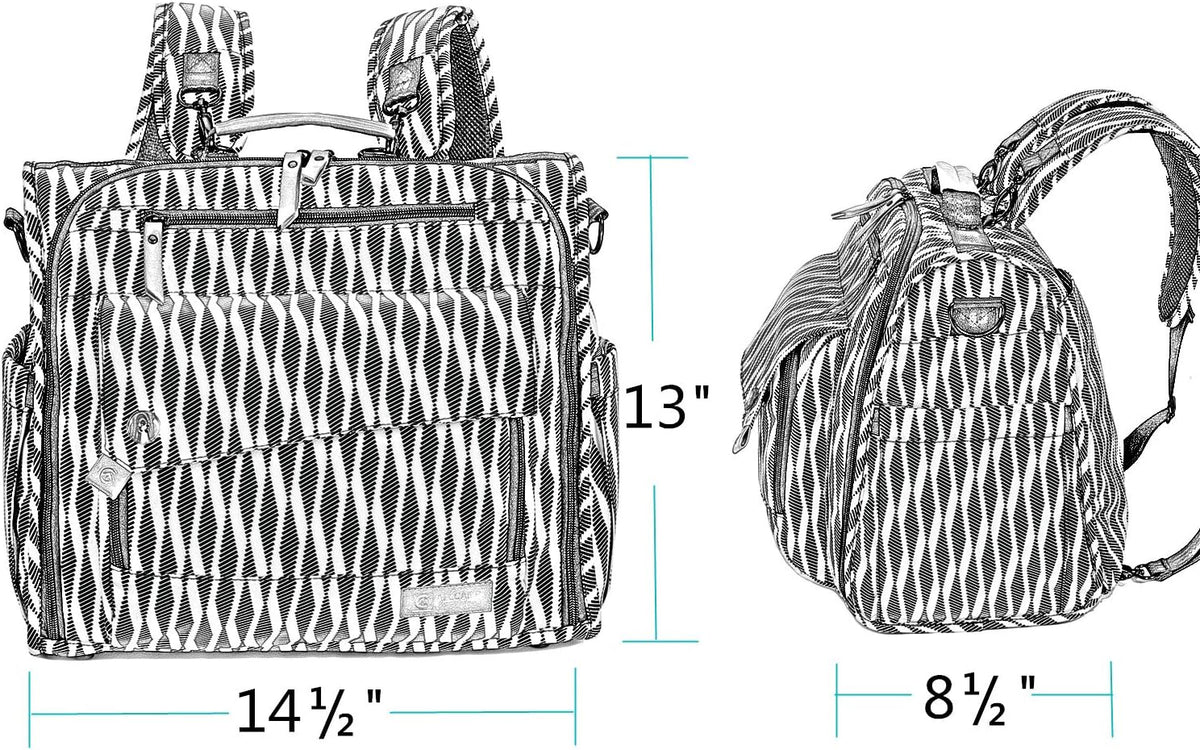 ALLCAMP Diaper Backpack, Waterproof Large Capacity Baby Bag, Multi-Function Nappy Bag with Stroller Hooks, Convertible Tote