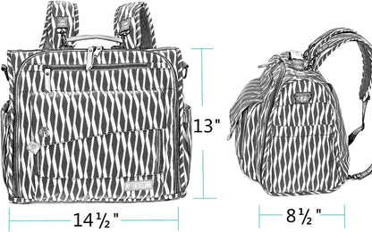 ALLCAMP Diaper Backpack, Waterproof Large Capacity Baby Bag, Multi-Function Nappy Bag with Stroller Hooks, Convertible Tote