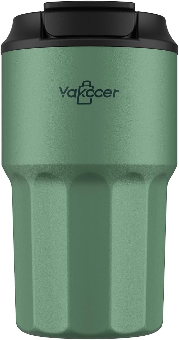 16oz Travel Coffee Mug with Flip Straw Lid Insulated Tumbler, Pink | Double Wall Stainless Steel Vacuum Tumbler for Hot and Cold Drinks, Leak-Proof and Sweat-Free for Commute and Travel,Office