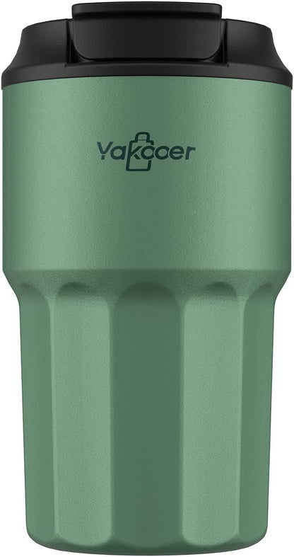 16oz Travel Coffee Mug with Flip Straw Lid Insulated Tumbler, Pink | Double Wall Stainless Steel Vacuum Tumbler for Hot and Cold Drinks, Leak-Proof and Sweat-Free for Commute and Travel,Office