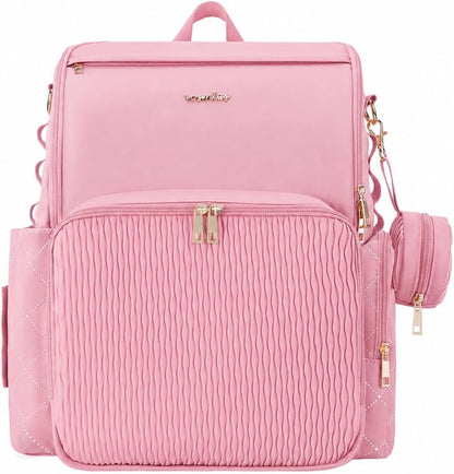 Stylish Baby Diaper Bag, Baby Bag with Changing Pad, Pacifier Case& Stroller Straps, Large Diaper Backpack Boy Girl, Water Resistant Travel Diaper Backpack for Mom Dad