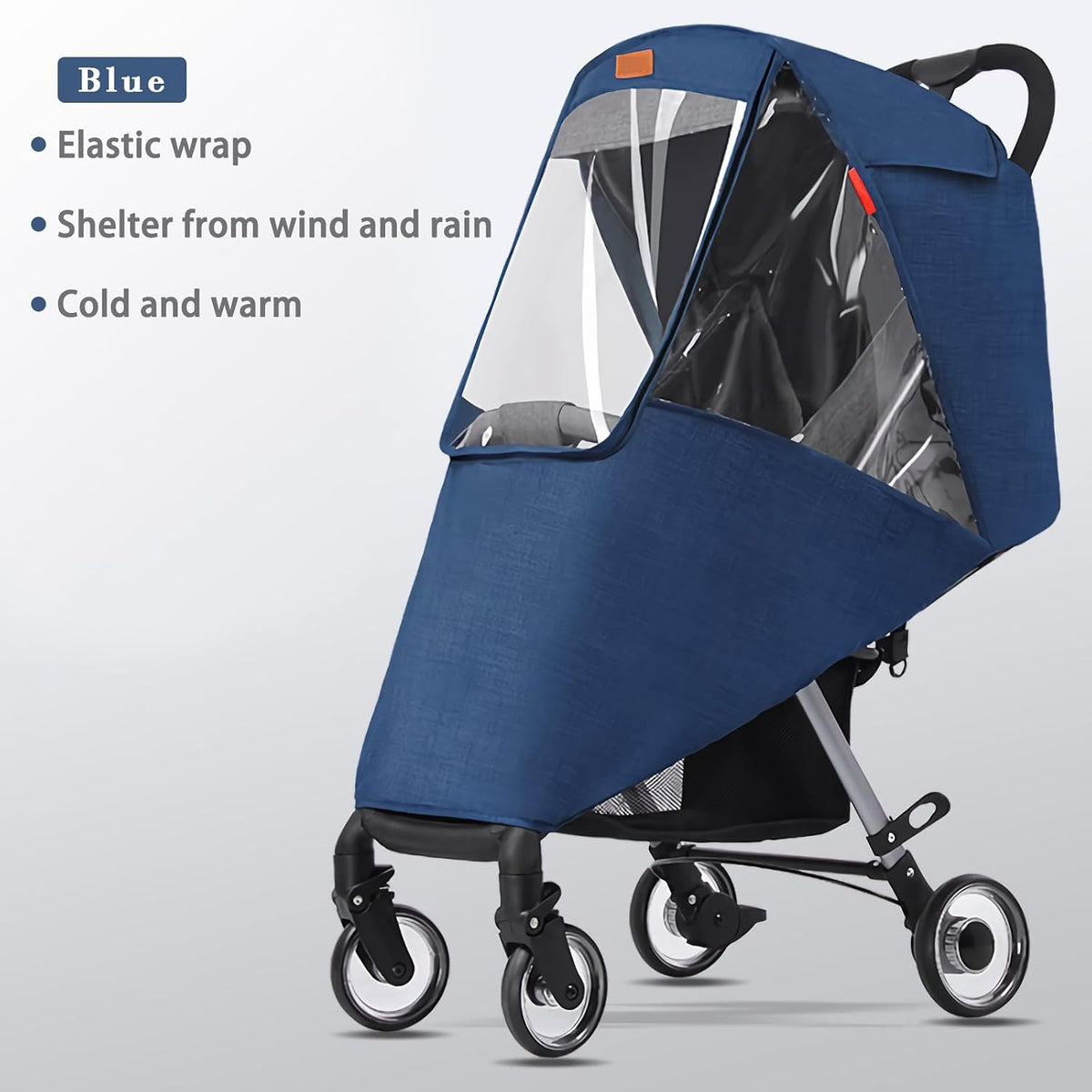 Stroller Rain Cover Baby Travel Weather Shield Universal Stroller Cover with Viewing Window for Dust Rain Snow Weather