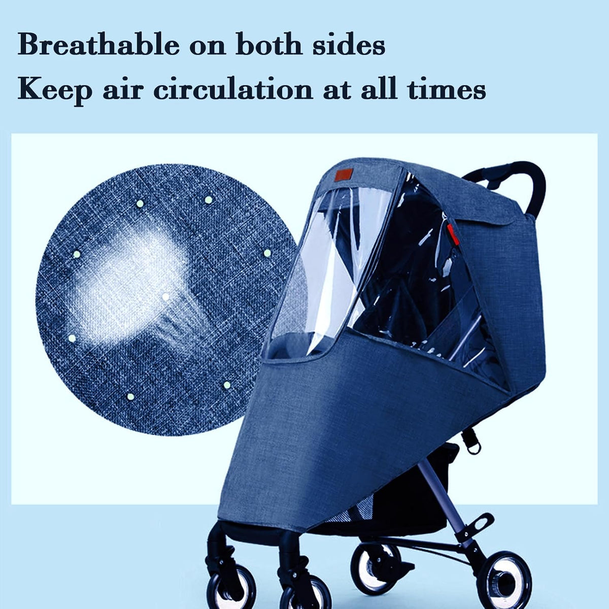 Stroller Rain Cover Baby Travel Weather Shield Universal Stroller Cover with Viewing Window for Dust Rain Snow Weather