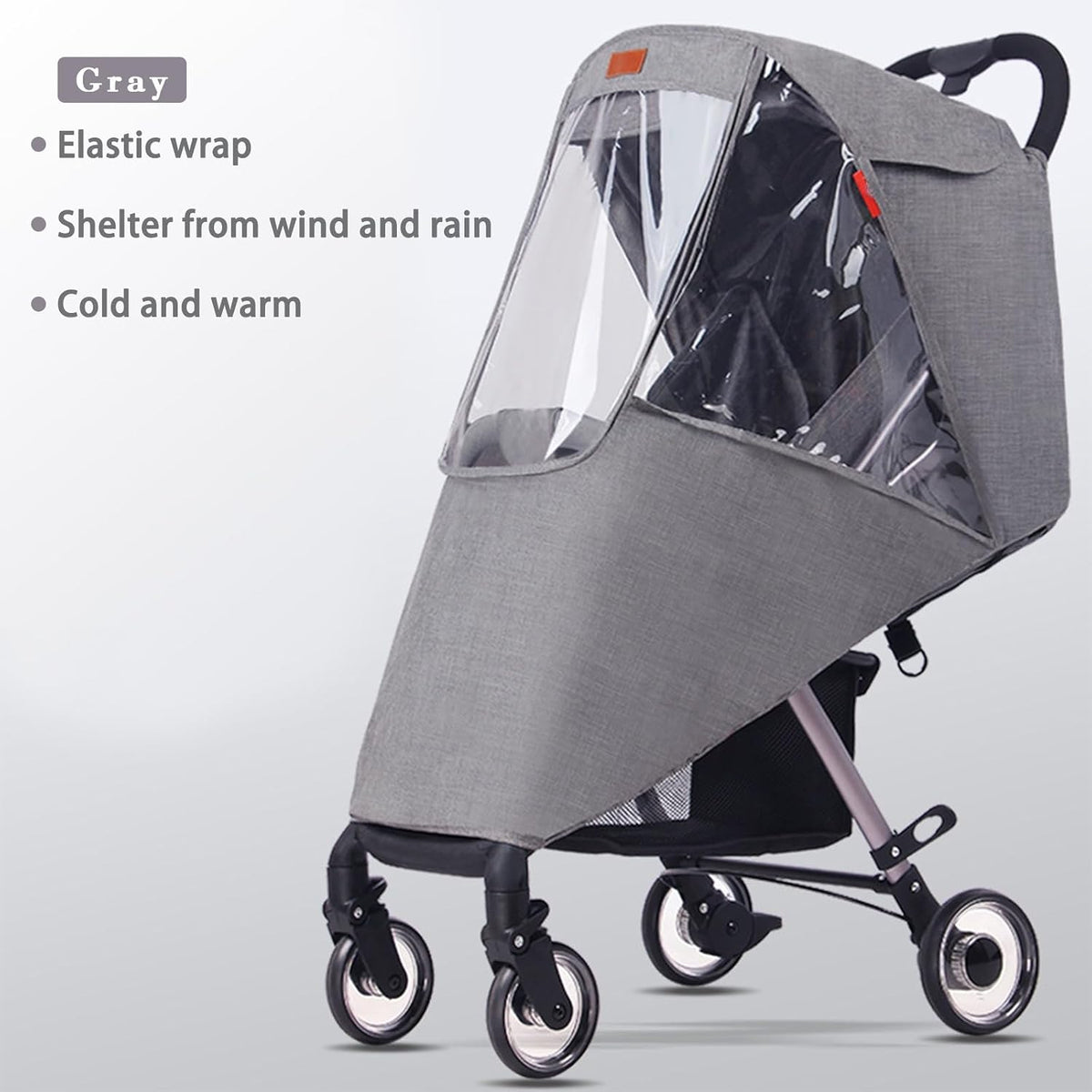 Stroller Rain Cover Baby Travel Weather Shield Universal Stroller Cover with Viewing Window for Dust Rain Snow Weather