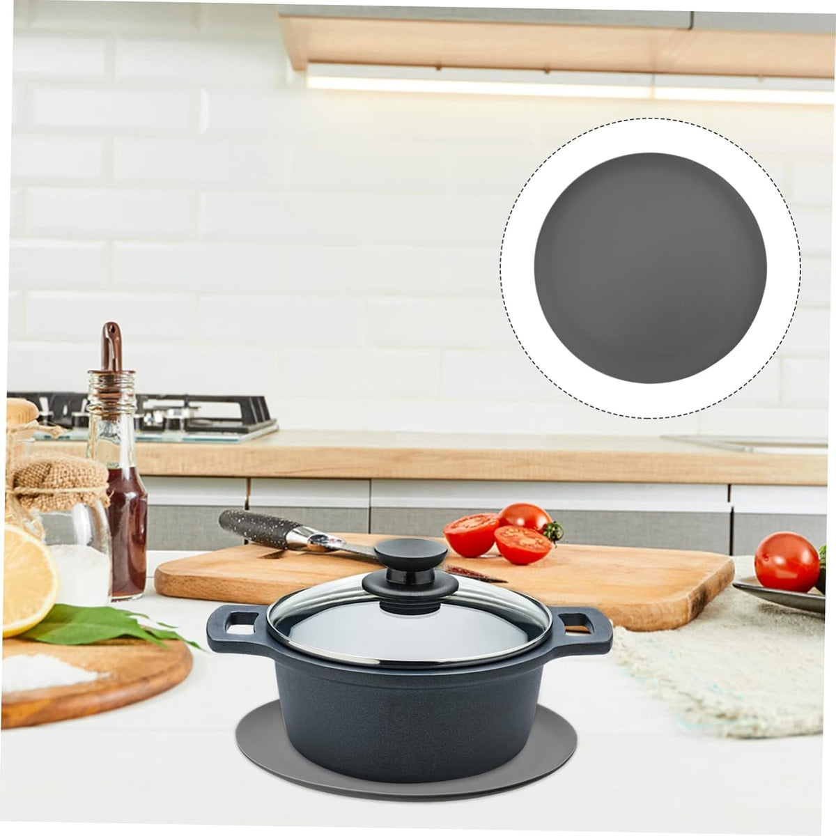 Silicone Plate Mat Small Purple Nonslip Insulated Tableware for Kitchen