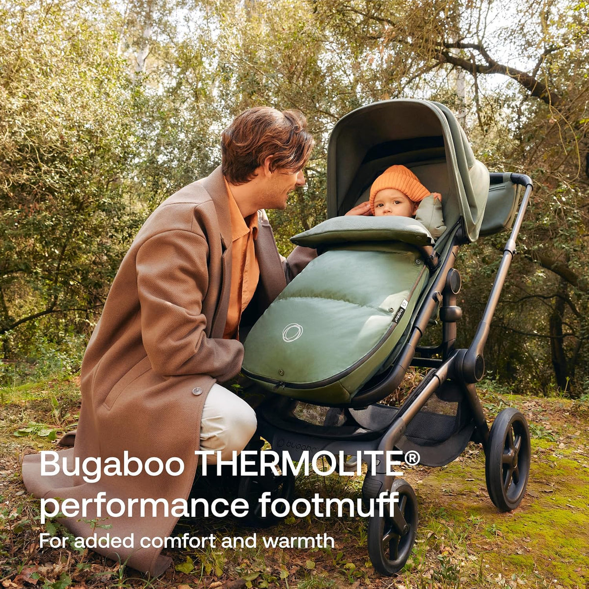 Performance Winter Footmuff–Thermolite® Insulated, Water-Repellent Stroller Footmuff with Removable Insert, Adjustable Hood, Reflective Details – Fits All Strollers - Heritage Black