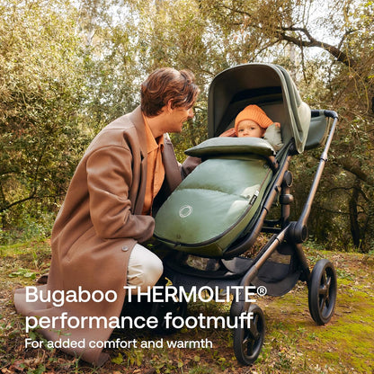 Performance Winter Footmuff–Thermolite® Insulated, Water-Repellent Stroller Footmuff with Removable Insert, Adjustable Hood, Reflective Details – Fits All Strollers - Heritage Black