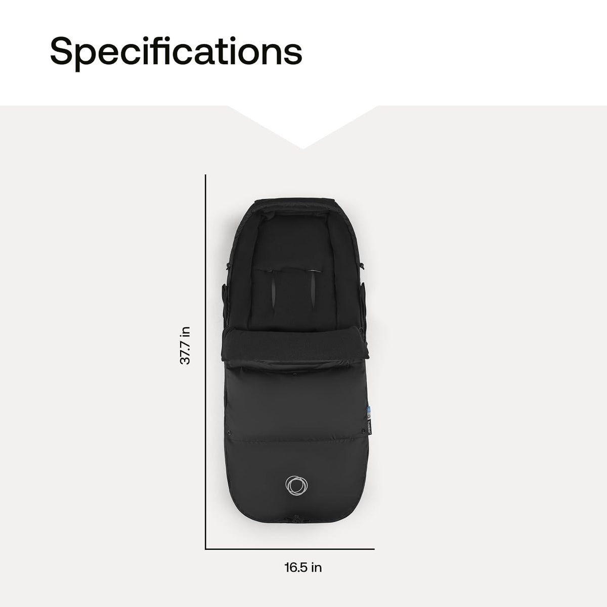 Performance Winter Footmuff–Thermolite® Insulated, Water-Repellent Stroller Footmuff with Removable Insert, Adjustable Hood, Reflective Details – Fits All Strollers - Heritage Black
