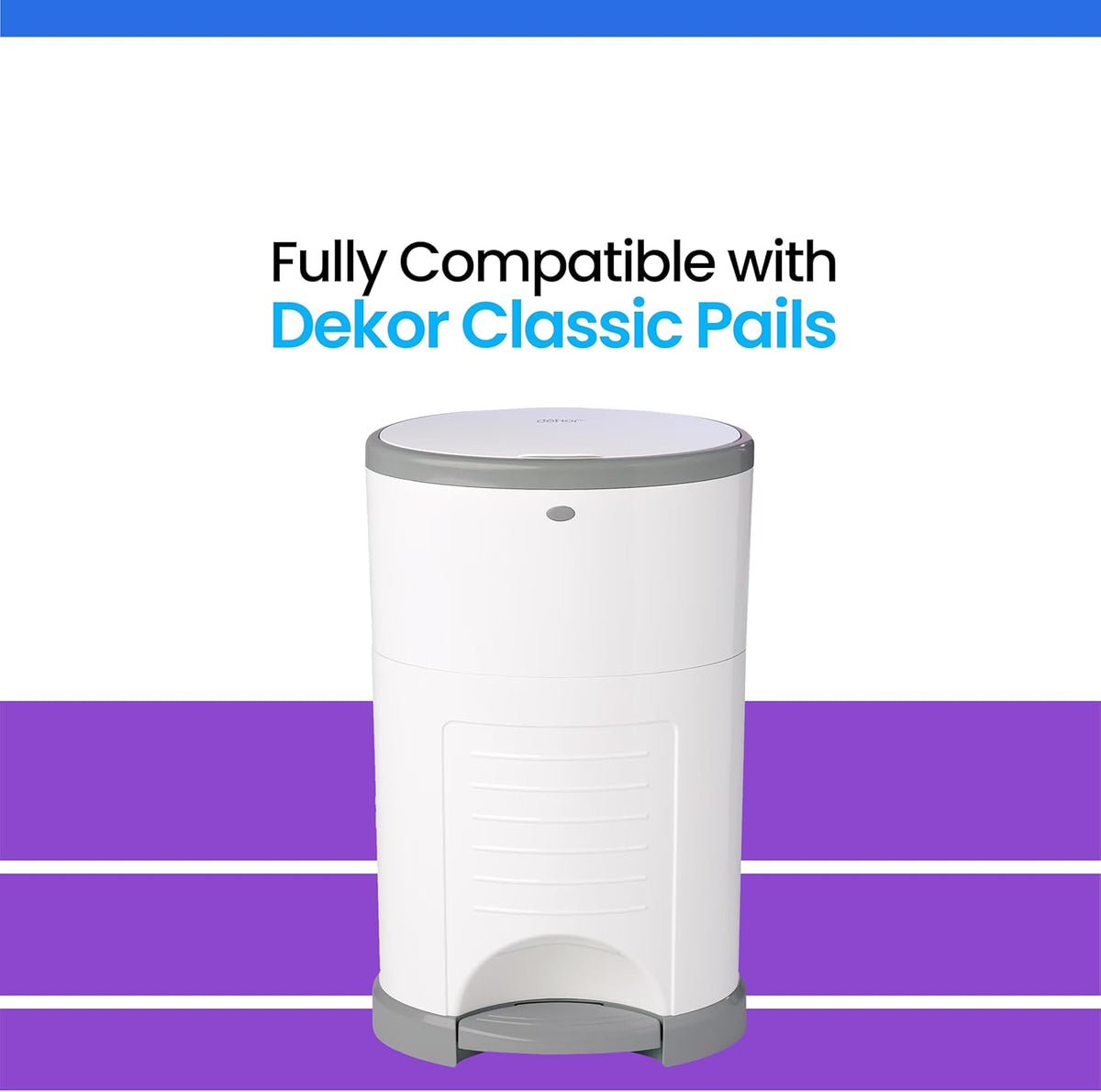 Refill Bags Compatible with DEKOR CLASSIC Diaper Pails, 9 Pack