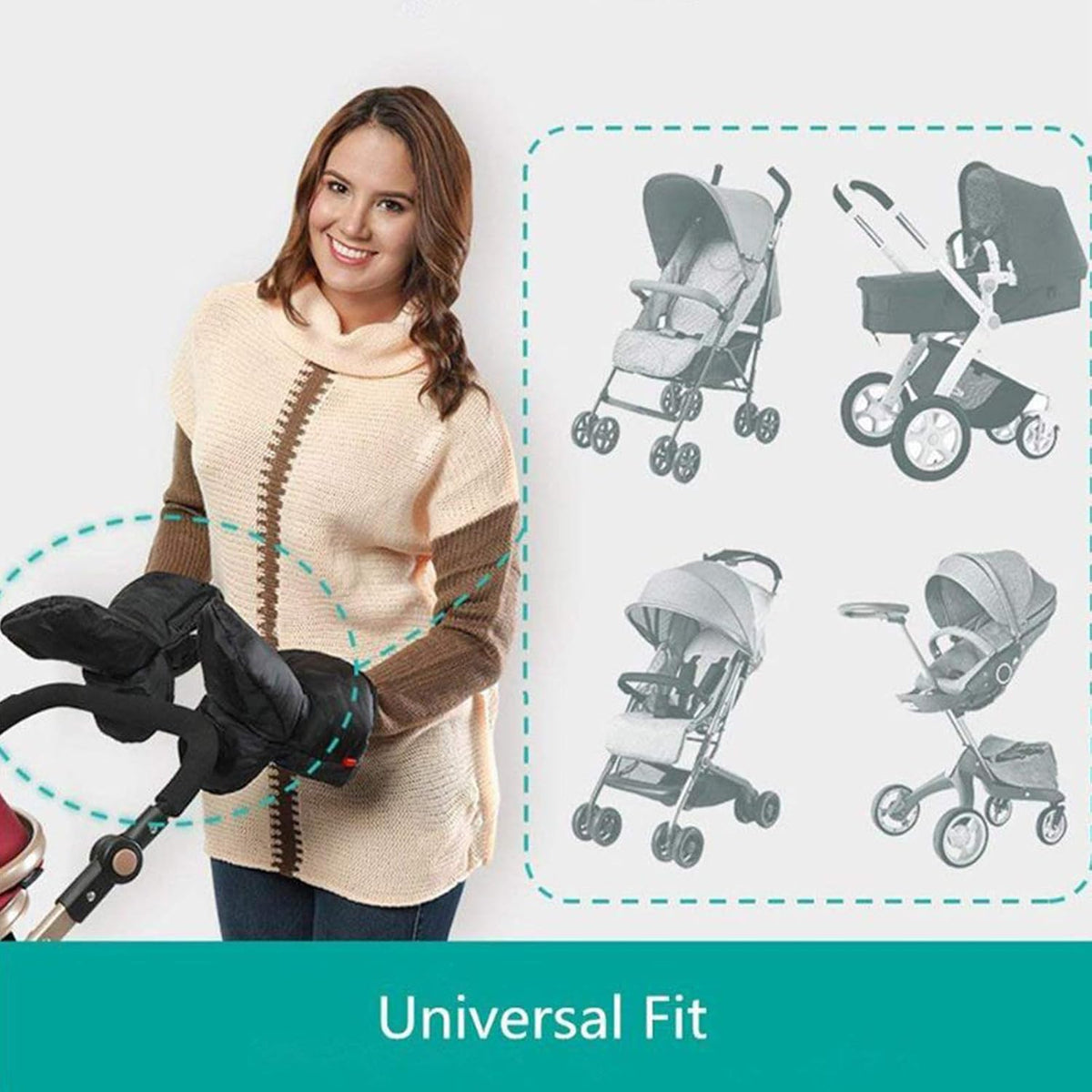 Gloves,Stroller Gloves Hand Muff for Extra Thick Winter Waterproof Gloves Warmer for Parents and Caregivers