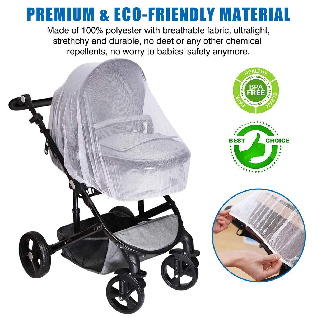 Stroller Rain Cover and Baby Stroller Mosquito Net(2-Piece Set)