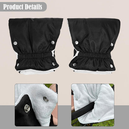 Hand Muff Winter Gloves (2Pcs) - Universal Size, Windproof Hand Warmer with Snap Button Closure