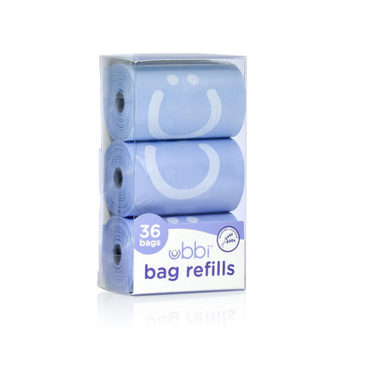 On-the-Go Gray Bag Dispenser & Waste Disposal Bags Refill, Lavender Scented Baby Savings Bundle & Refill Bags, Value Pack of 36, Baby On-The-Go Diapering Essentials