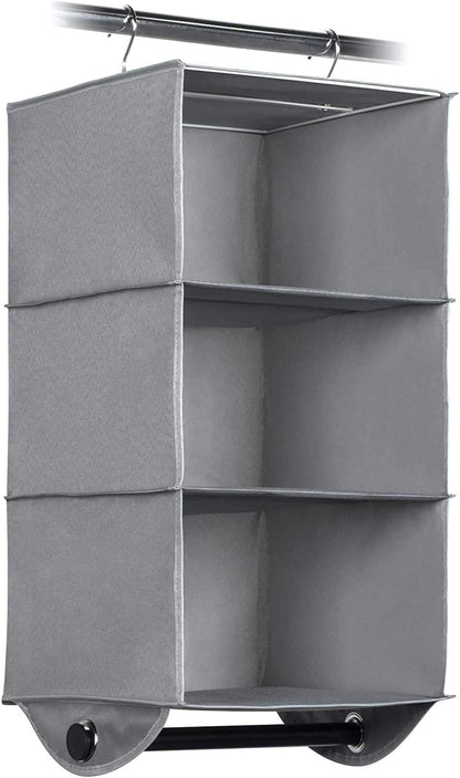 Hanging Closet Organizer with Garment Rod, 4-Shelf