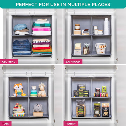 Hanging Closet Organizer with Garment Rod, 4-Shelf