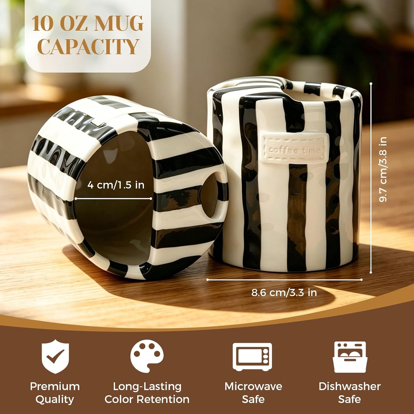 Ceramic Coffee Mug Novelty Ceramic Travel Mug Cute Espresso Cups To Go Anthropologie Latte Cups Aesthetic Green Pottery Mugs With Sip Hole 10oz Clay Striped Vintage Handmade Coffee Cup for Home