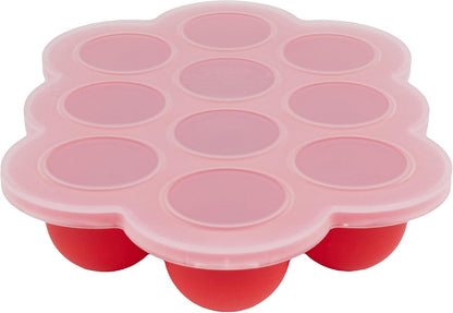 Silicone Baby Food Freezer Trays 2-Pack Bundle - Ten 1.5oz & Six 3oz Portions - Clip-on Lids - Homemade Purée & Breast Milk Storage