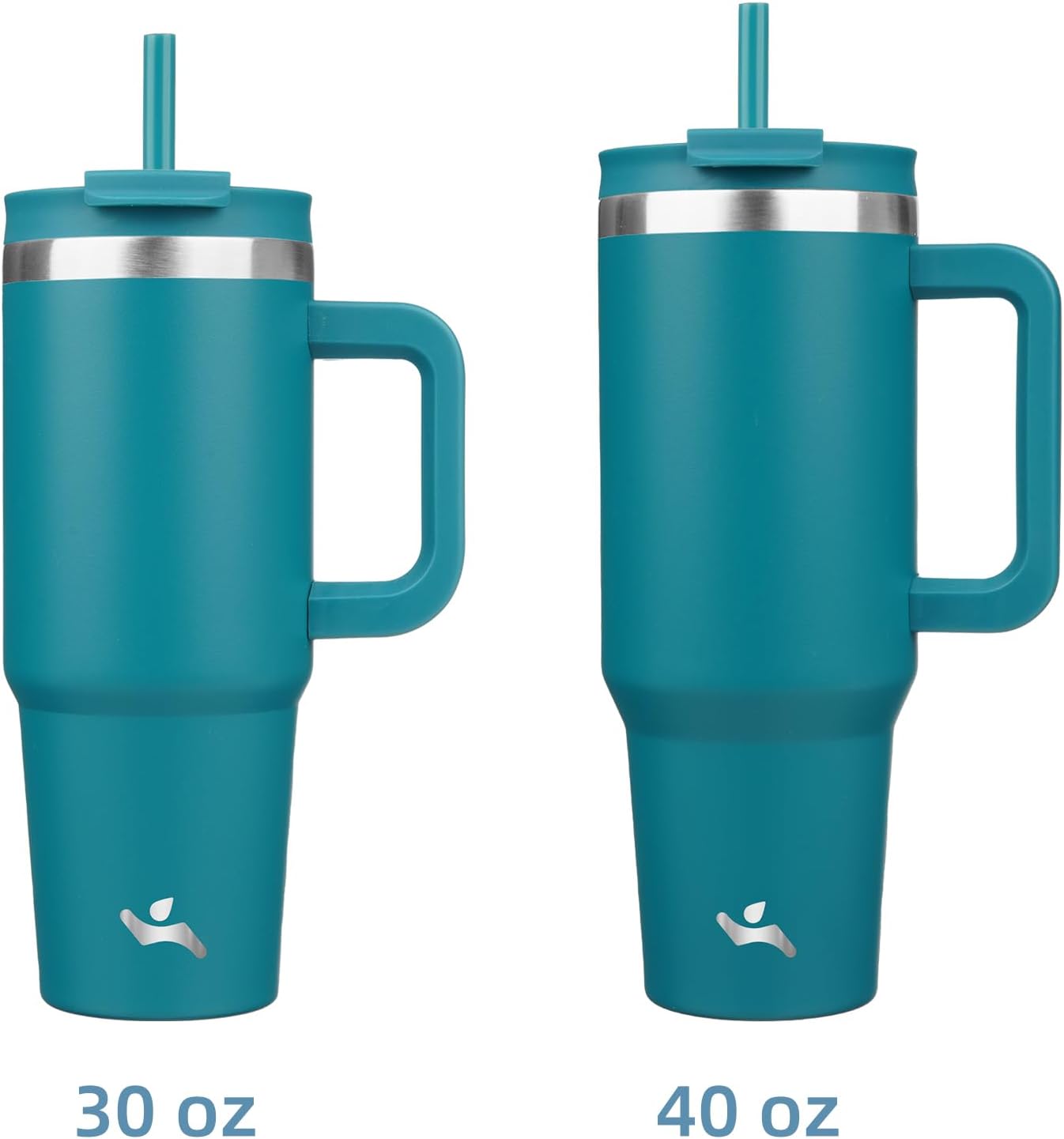 40 oz Insulated Tumbler Water Bottle with Handle, Straw Lid | BPA-free and dishwasher safe; made for gym, travel, coffee and gifting, 2 straws, cup holder friendly,Indigo Black