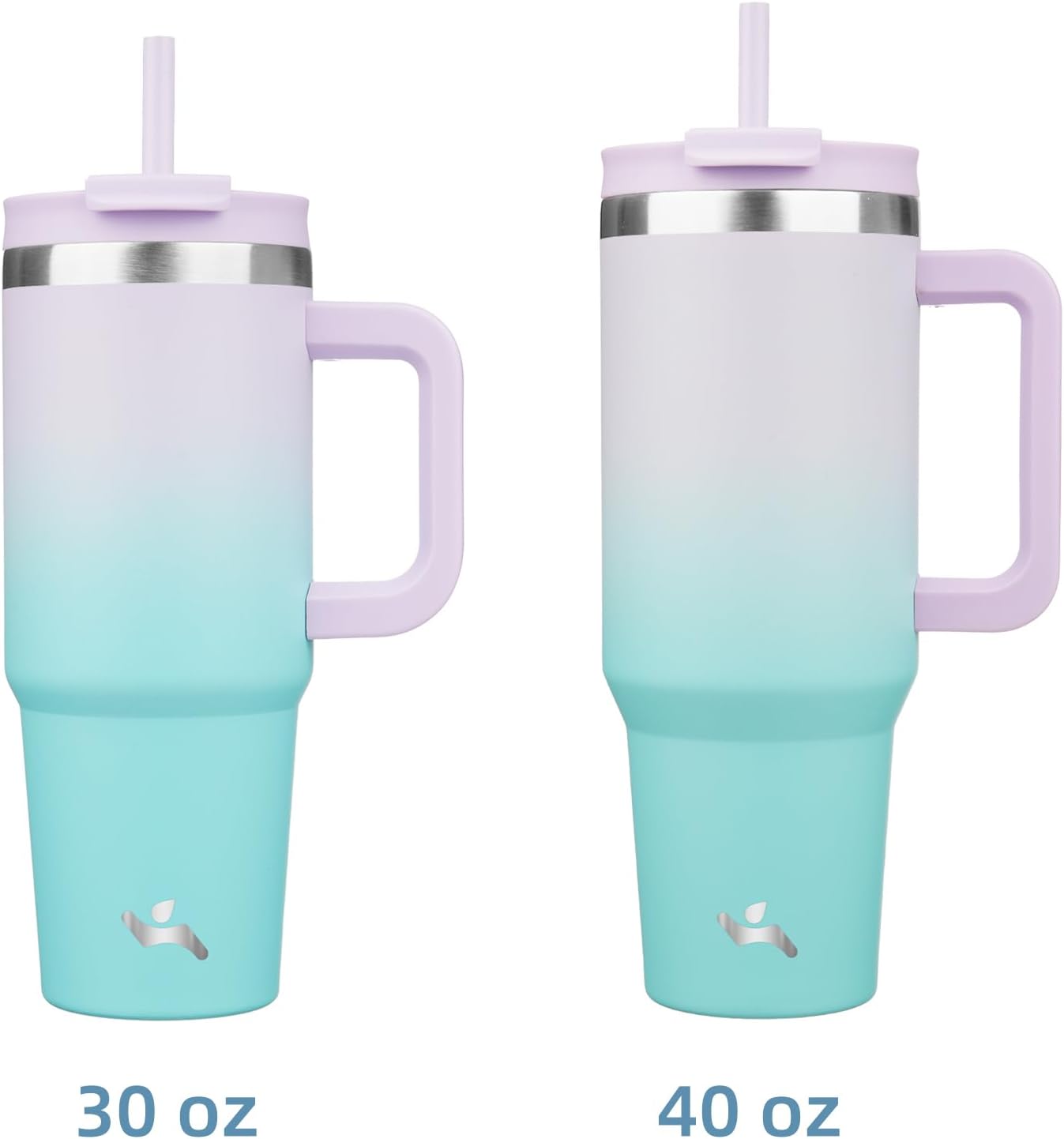 40 oz Insulated Tumbler Water Bottle with Handle, Straw Lid | BPA-free and dishwasher safe; made for gym, travel, coffee and gifting, 2 straws, cup holder friendly,Indigo Black