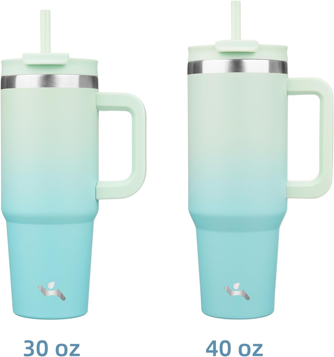 40 oz Insulated Tumbler Water Bottle with Handle, Straw Lid | BPA-free and dishwasher safe; made for gym, travel, coffee and gifting, 2 straws, cup holder friendly,Indigo Black
