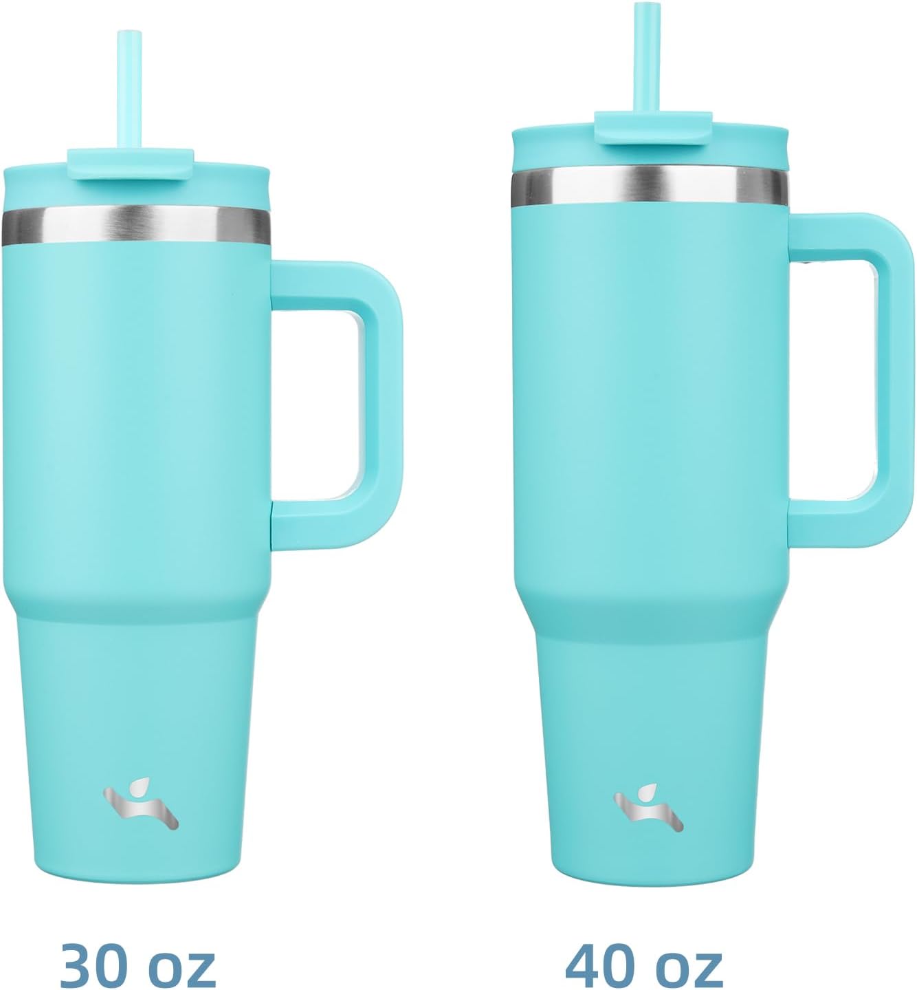 40 oz Insulated Tumbler Water Bottle with Handle, Straw Lid | BPA-free and dishwasher safe; made for gym, travel, coffee and gifting, 2 straws, cup holder friendly,Indigo Black