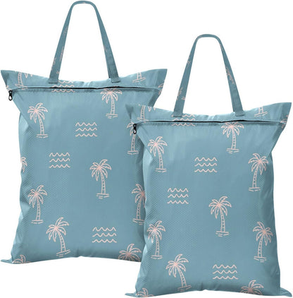 Palm Wave Waterproof Travel Laundry Bag Washable Pack of 2