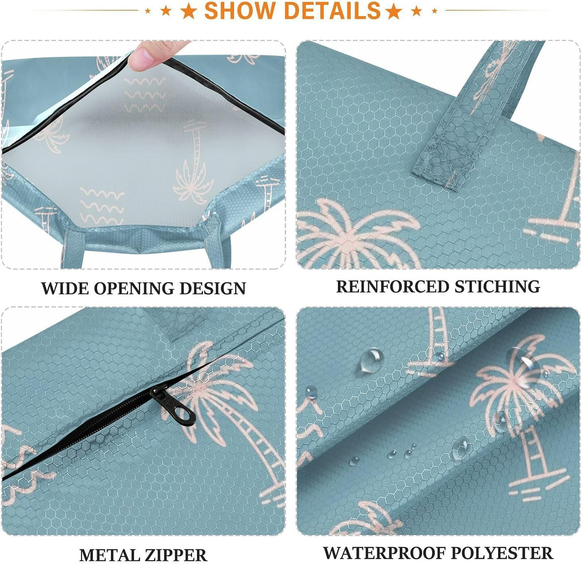 Palm Wave Waterproof Travel Laundry Bag Washable Pack of 2