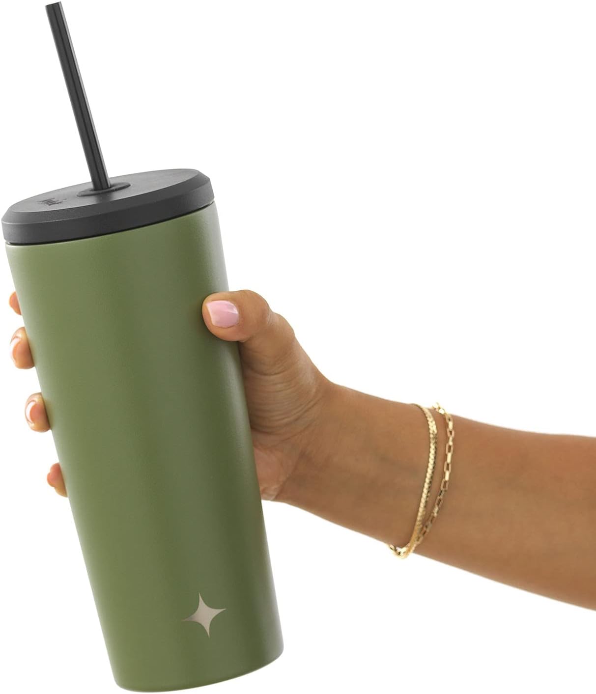 Triple Insulated 20oz Tumbler with Lid and Straw (2 Each) Vacuum Double Wall Stainless Steel Tumbler, Copper Lined for 12Hr Hold/Cold Drinks. Leakproof Water Bottle, Tea or Iced Coffee Cup