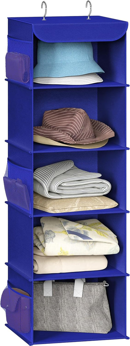5 Shelf Hanging Closet Organizer, Gray