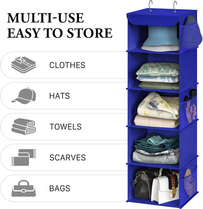 5 Shelf Hanging Closet Organizer, Gray