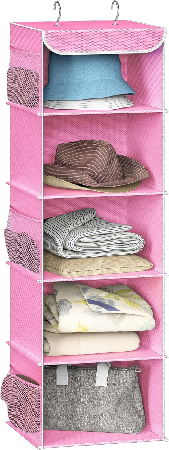 5 Shelf Hanging Closet Organizer, Gray