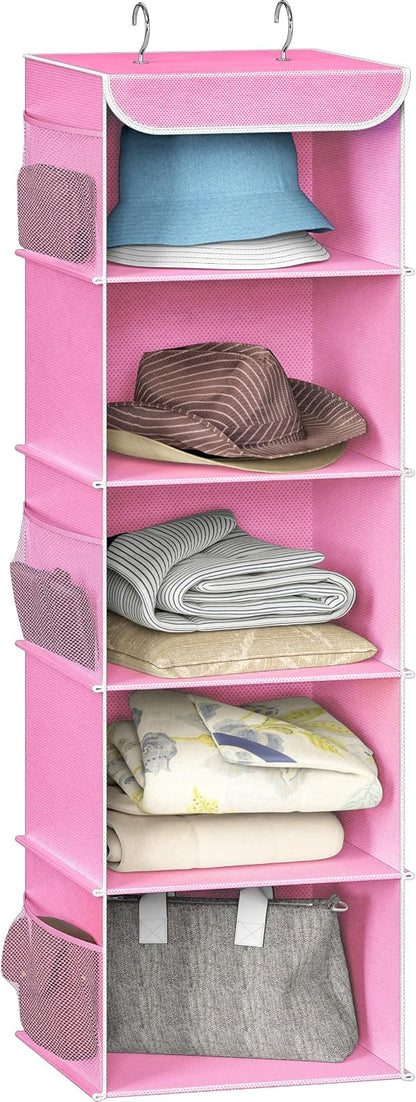 5 Shelf Hanging Closet Organizer, Gray