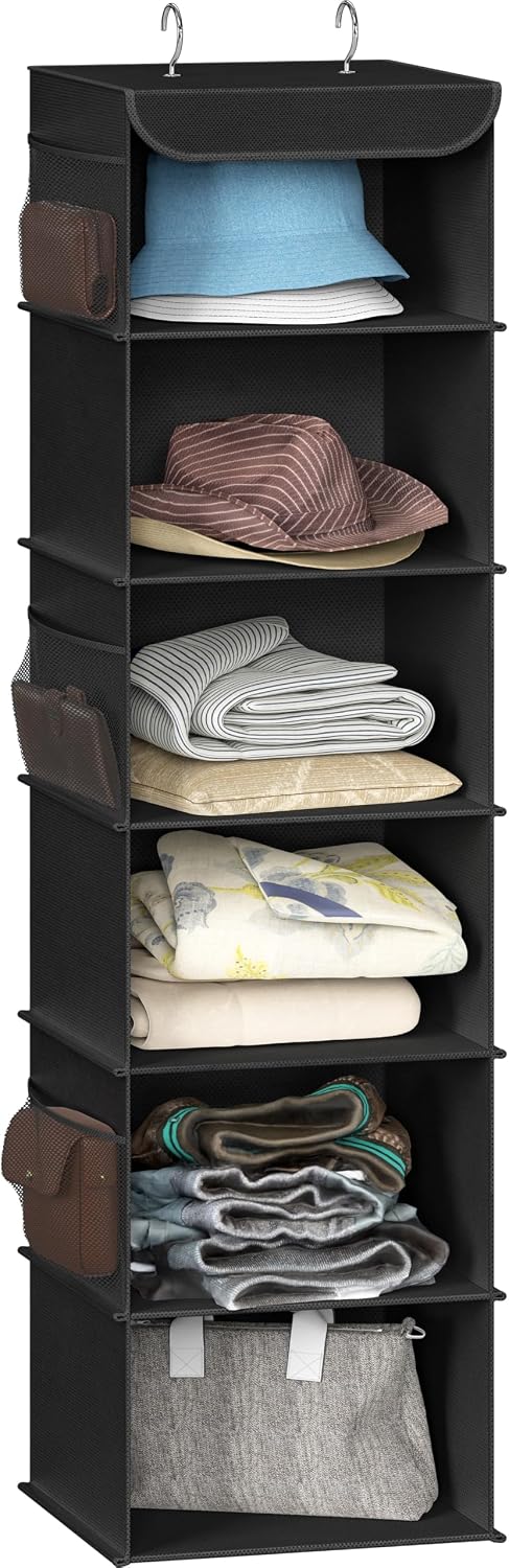 5 Shelf Hanging Closet Organizer, Gray