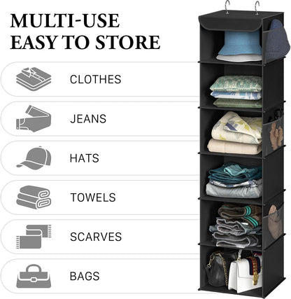 5 Shelf Hanging Closet Organizer, Gray