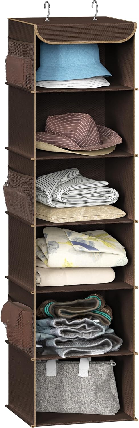5 Shelf Hanging Closet Organizer, Gray