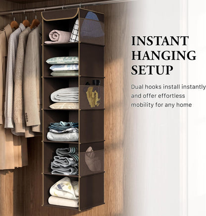 5 Shelf Hanging Closet Organizer, Gray