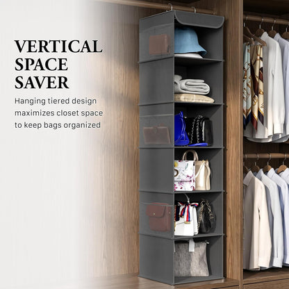 5 Shelf Hanging Closet Organizer, Gray