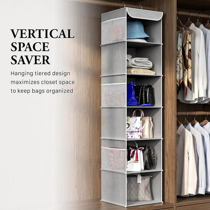 5 Shelf Hanging Closet Organizer, Gray