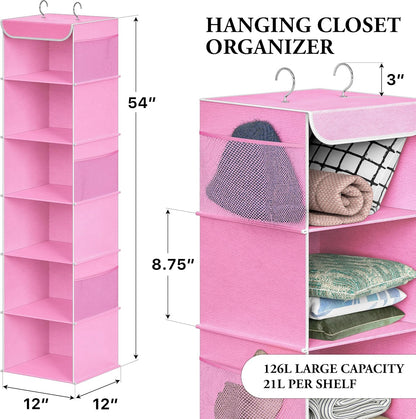 5 Shelf Hanging Closet Organizer, Gray