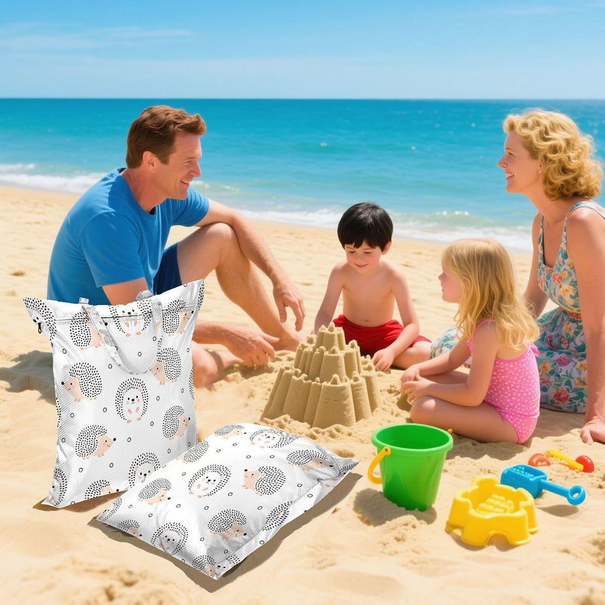Hedgehog Dot Waterproof Travel Laundry Bag Washable Set of 2