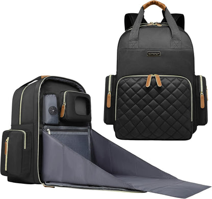 Diaper Bag Backpack with Changing Station, Baby Diaper Organizer Travel Bag