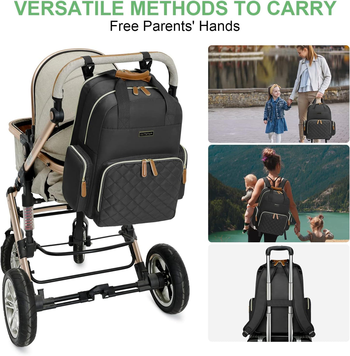 Diaper Bag Backpack with Changing Station, Baby Diaper Organizer Travel Bag
