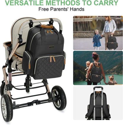 Diaper Bag Backpack with Changing Station, Baby Diaper Organizer Travel Bag