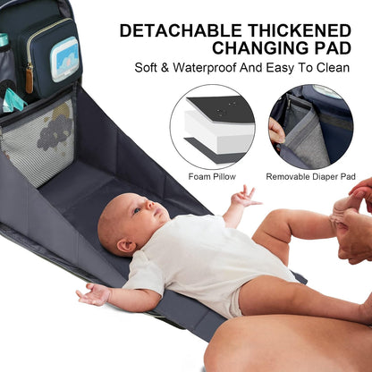 Diaper Bag Backpack with Changing Station, Baby Diaper Organizer Travel Bag