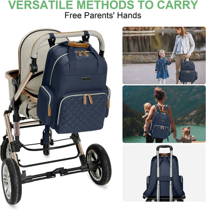 Diaper Bag Backpack with Changing Station, Baby Diaper Organizer Travel Bag