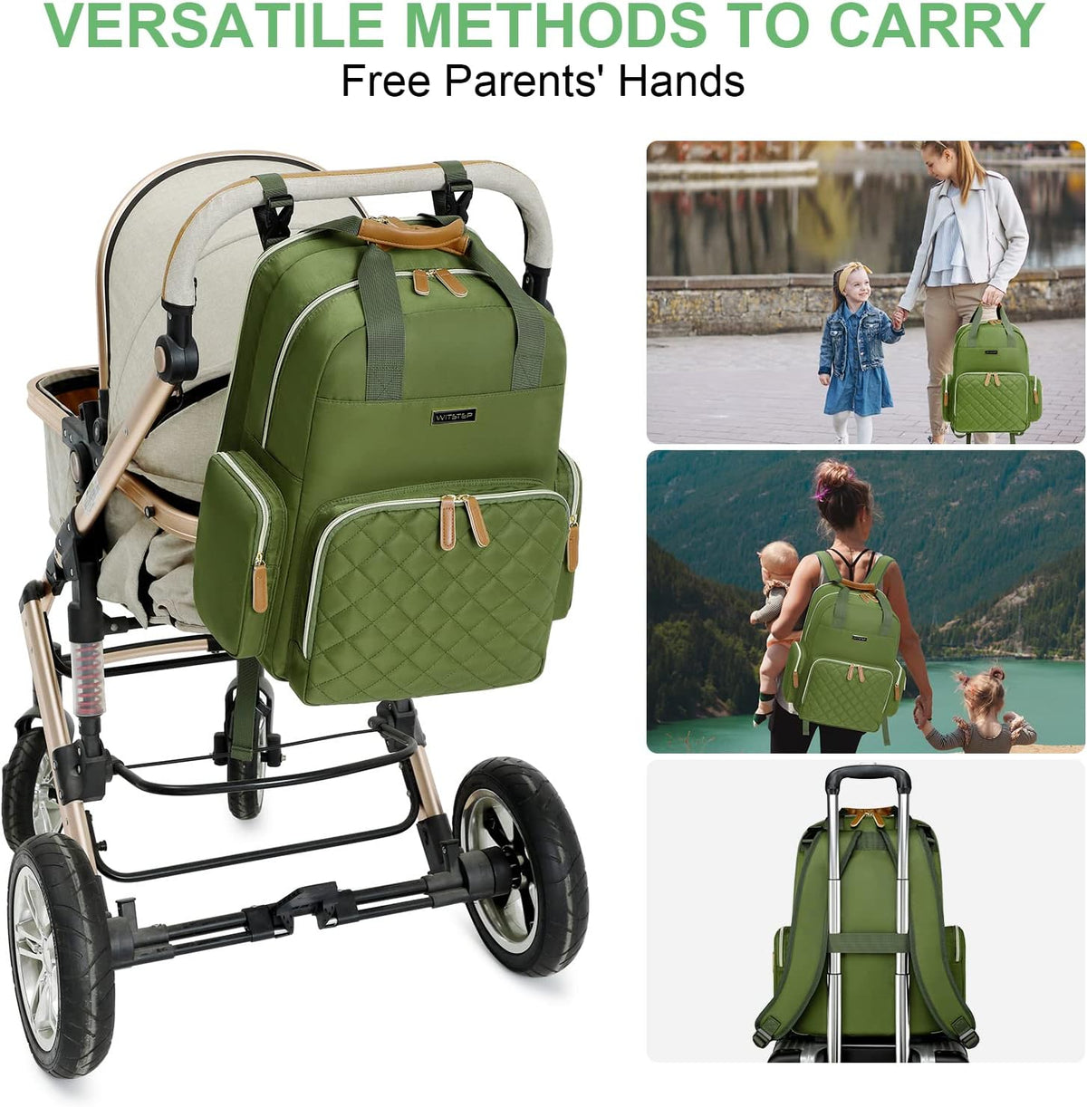 Diaper Bag Backpack with Changing Station, Baby Diaper Organizer Travel Bag