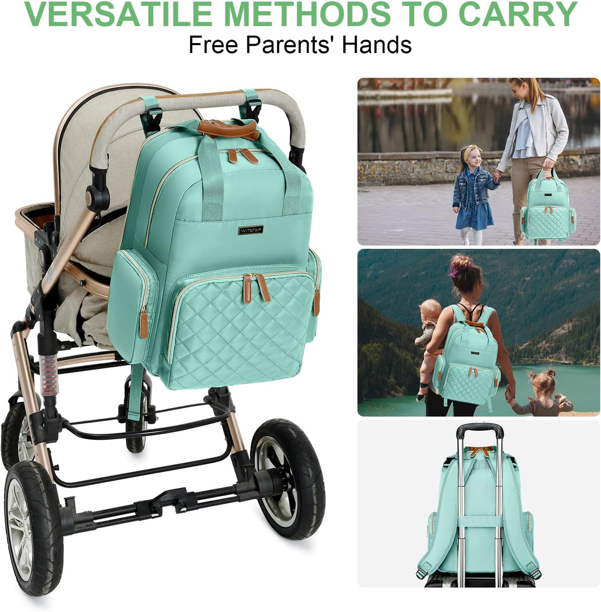 Diaper Bag Backpack with Changing Station, Baby Diaper Organizer Travel Bag