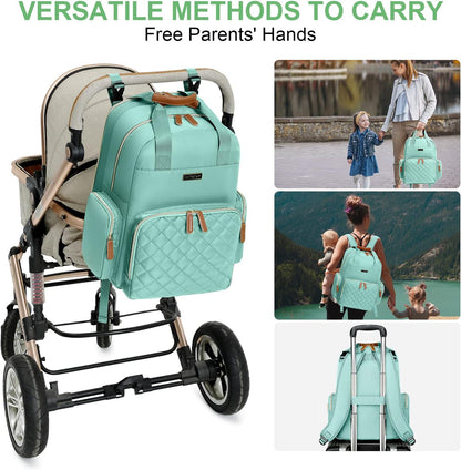 Diaper Bag Backpack with Changing Station, Baby Diaper Organizer Travel Bag
