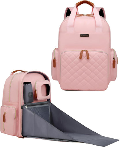 Diaper Bag Backpack with Changing Station, Baby Diaper Organizer Travel Bag